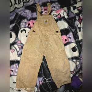 Carhartt Brown Canvas Bib Double Knee Overalls. Toddler Sz 2T
